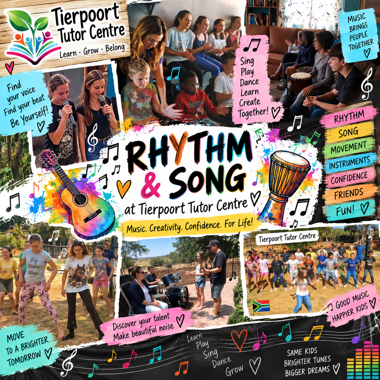 Rhythm and song activities at Tierpoort Tutor Centre